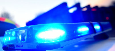 Blue lights on an emergency services vehicle