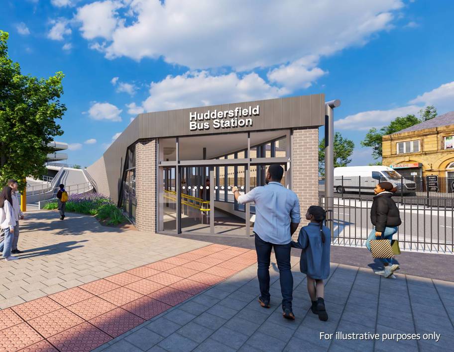 An artist impression of the proposals for the upgraded Huddersfield bus station