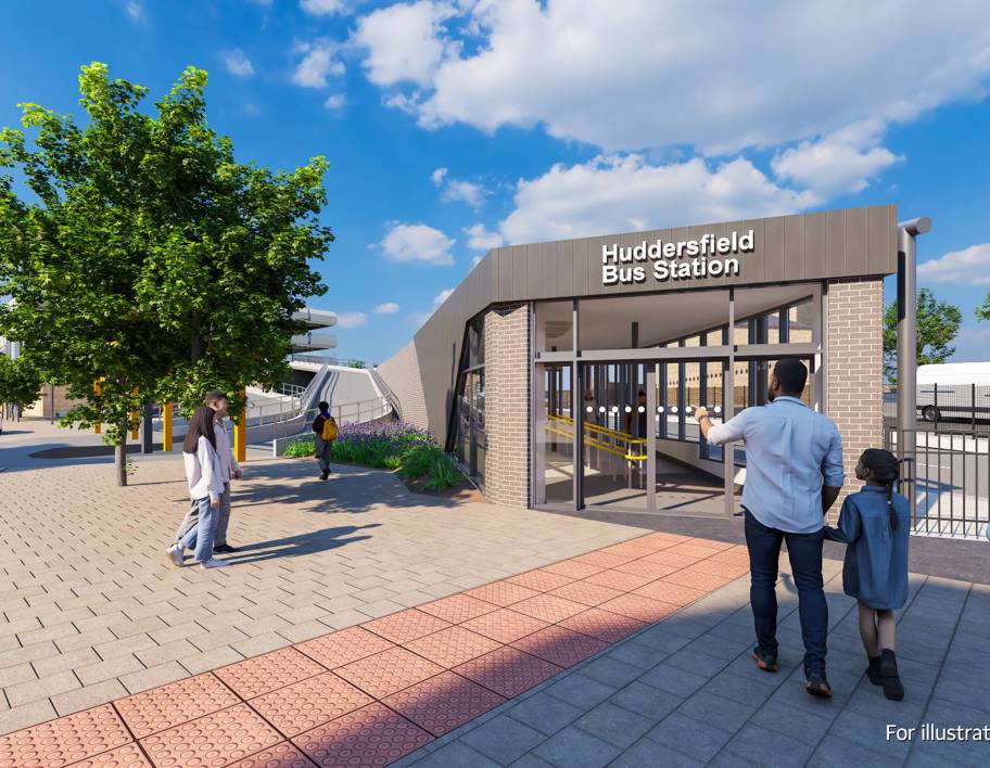 An artist impression of the proposals for the upgraded Huddersfield bus station