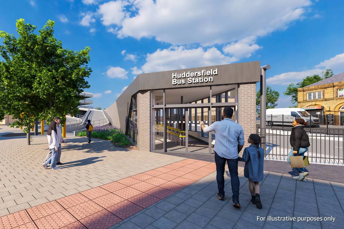 An artist impression of the proposals for the upgraded Huddersfield bus station