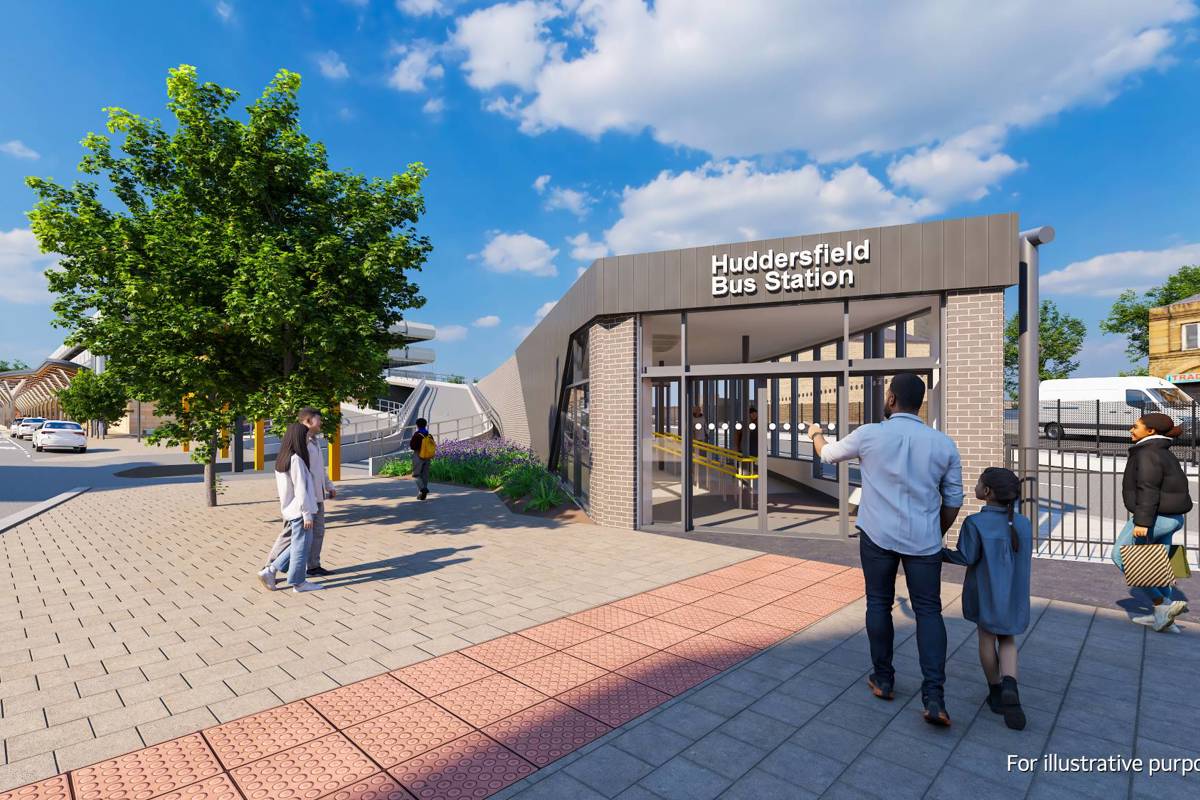 An artist impression of the proposals for the upgraded Huddersfield bus station