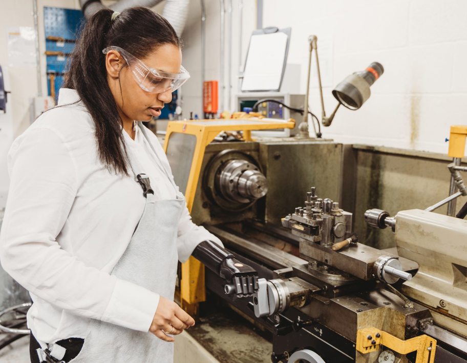 Woman Operating Machinery
