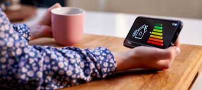 Someone holding a smart meter