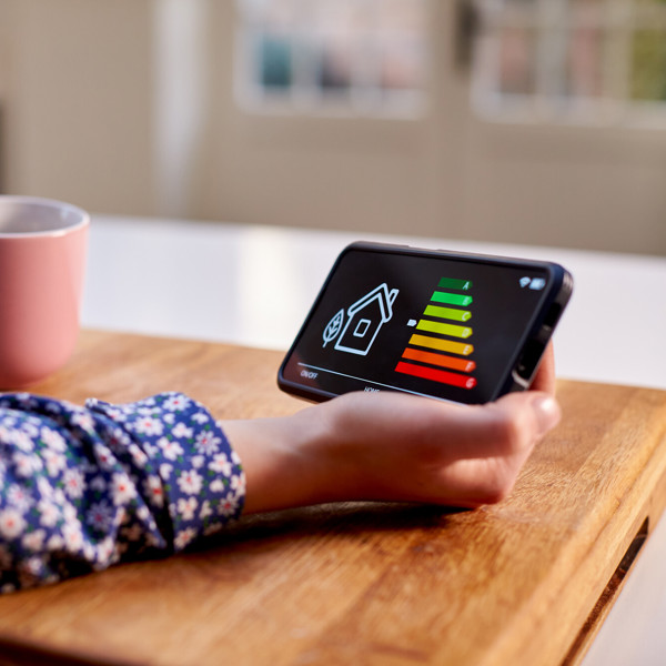 Someone holding a smart meter