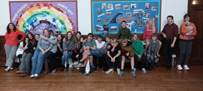 Group of people in a hall