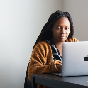 Young Woman Working With Laptop