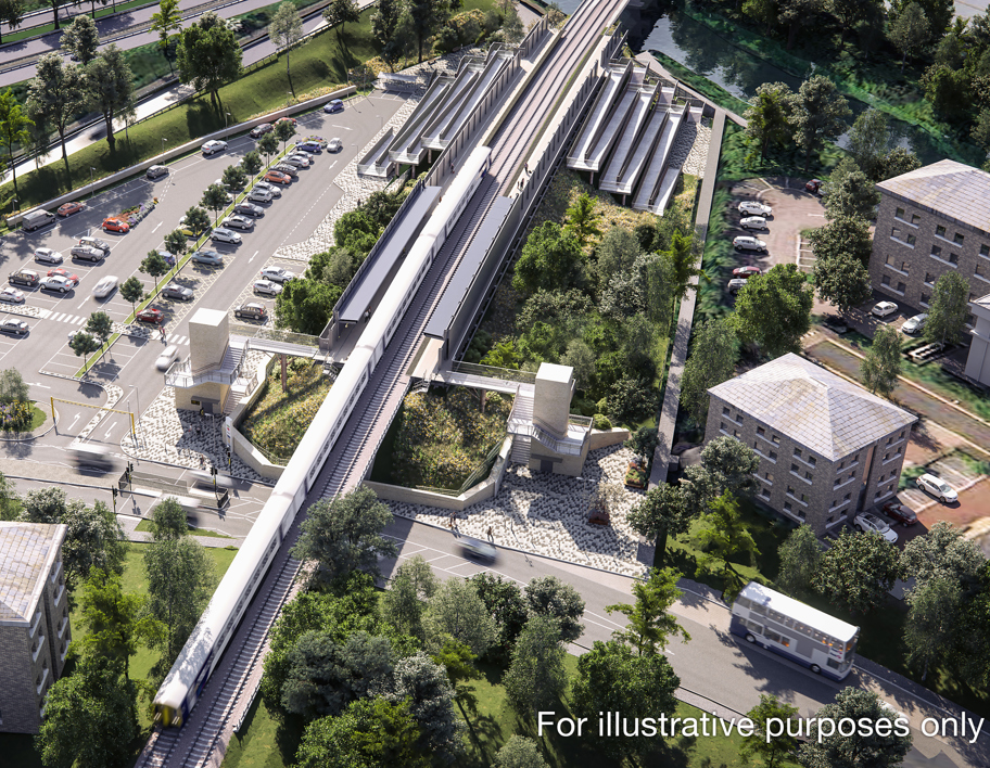 Elland Station Aerial - concept image