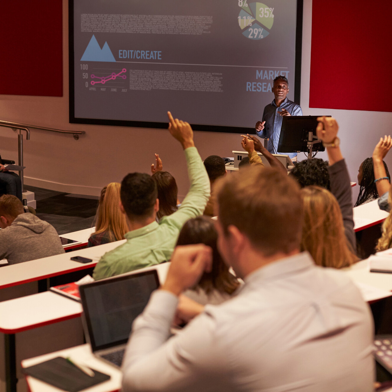 University Students In a Lecture theatre