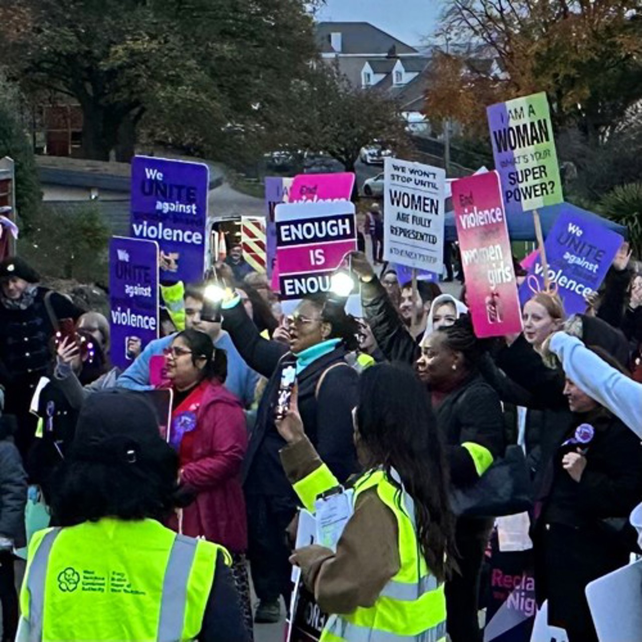 People taking part in a Reclaim the Night protest