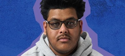 A young man sat down