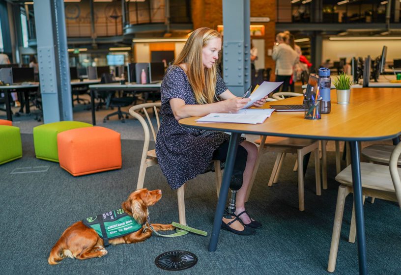 Disabled Woman With Service Dog