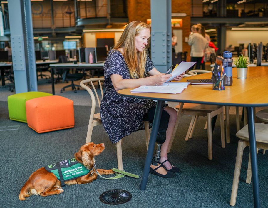 Disabled Woman With Service Dog