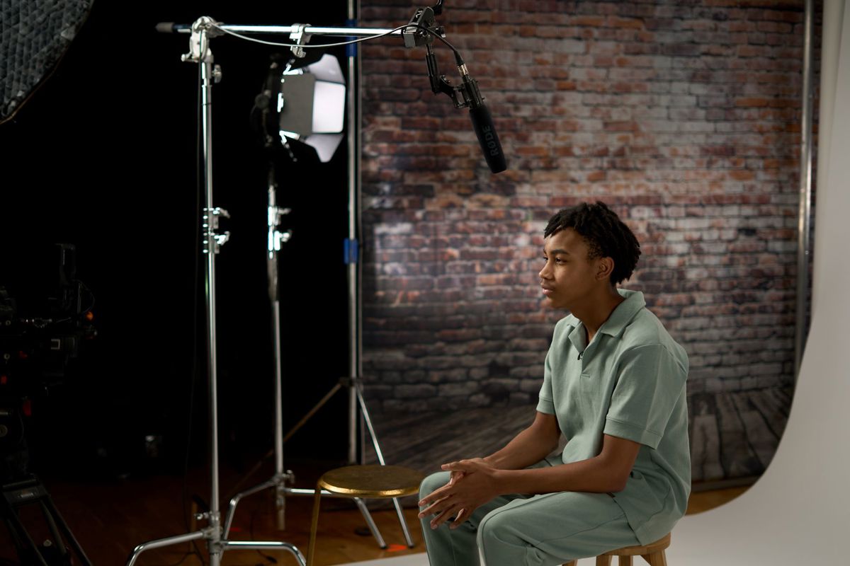 Behind the scenes photo of Caleb