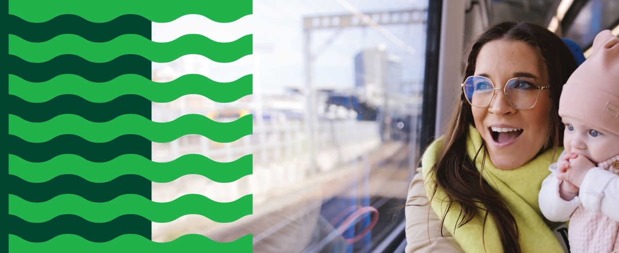 Woman And Baby On Train