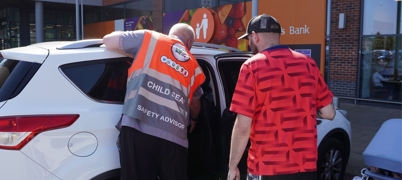 Child car seat check white car