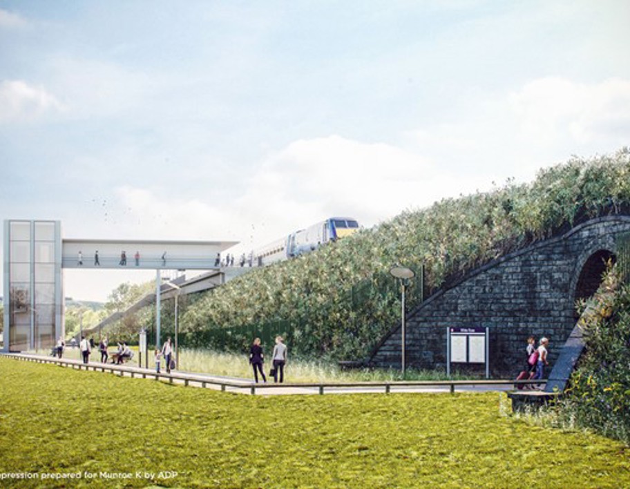 An artist impression of the White Rose rail station in Leeds