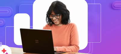 Person working on a laptop