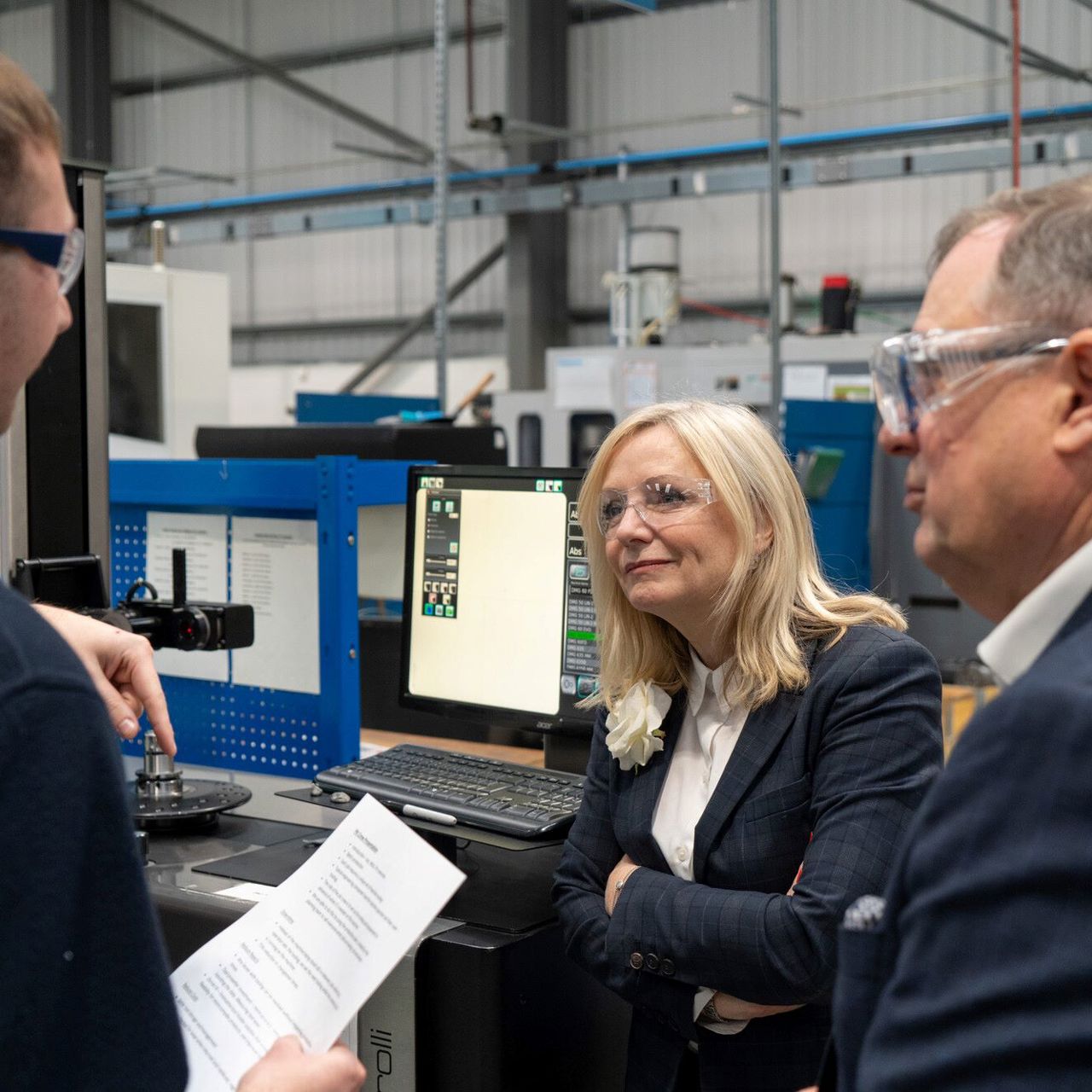 Mayor Tracy Brabin pictured with employees at Produmax