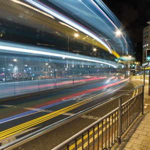 Blurred long exposure of traffic at night