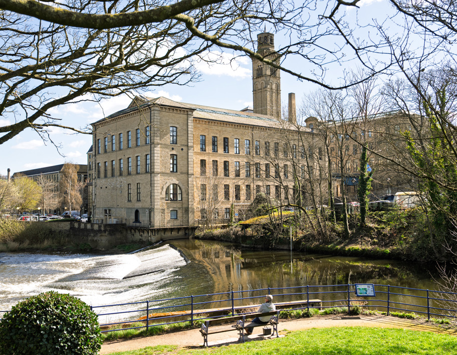Salts Mill across the river in Saltaire