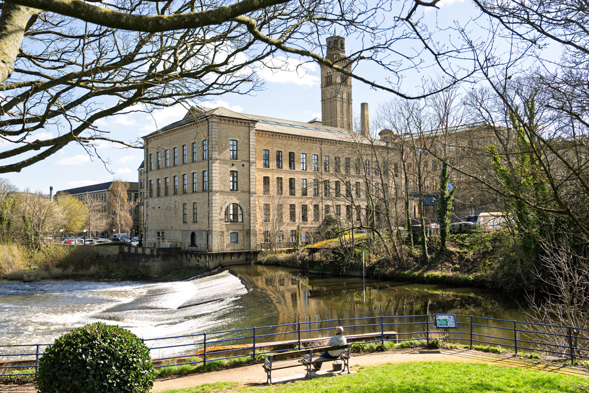 Salts Mill across the river in Saltaire