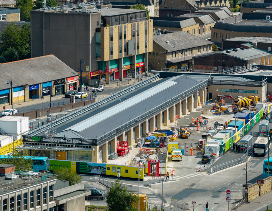 Dewsbury bus station works July 2026