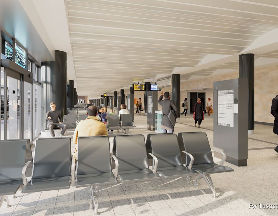 An artist impression of the proposals for the upgraded Huddersfield bus station