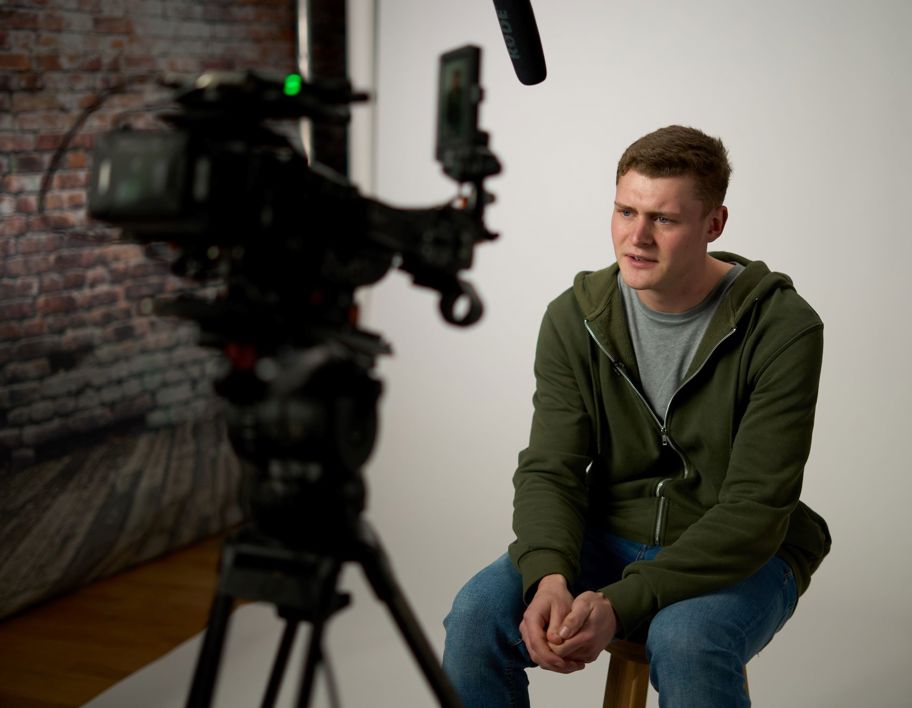 Behind the scenes photo of Josh