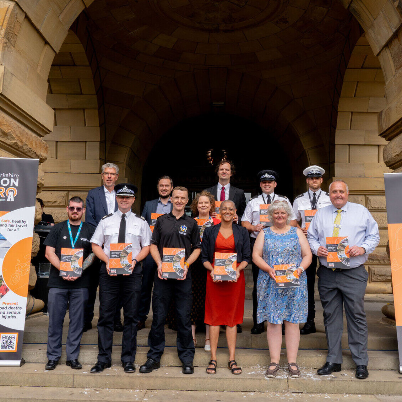 Vision Zero partners stand together at Vision Zero launch event