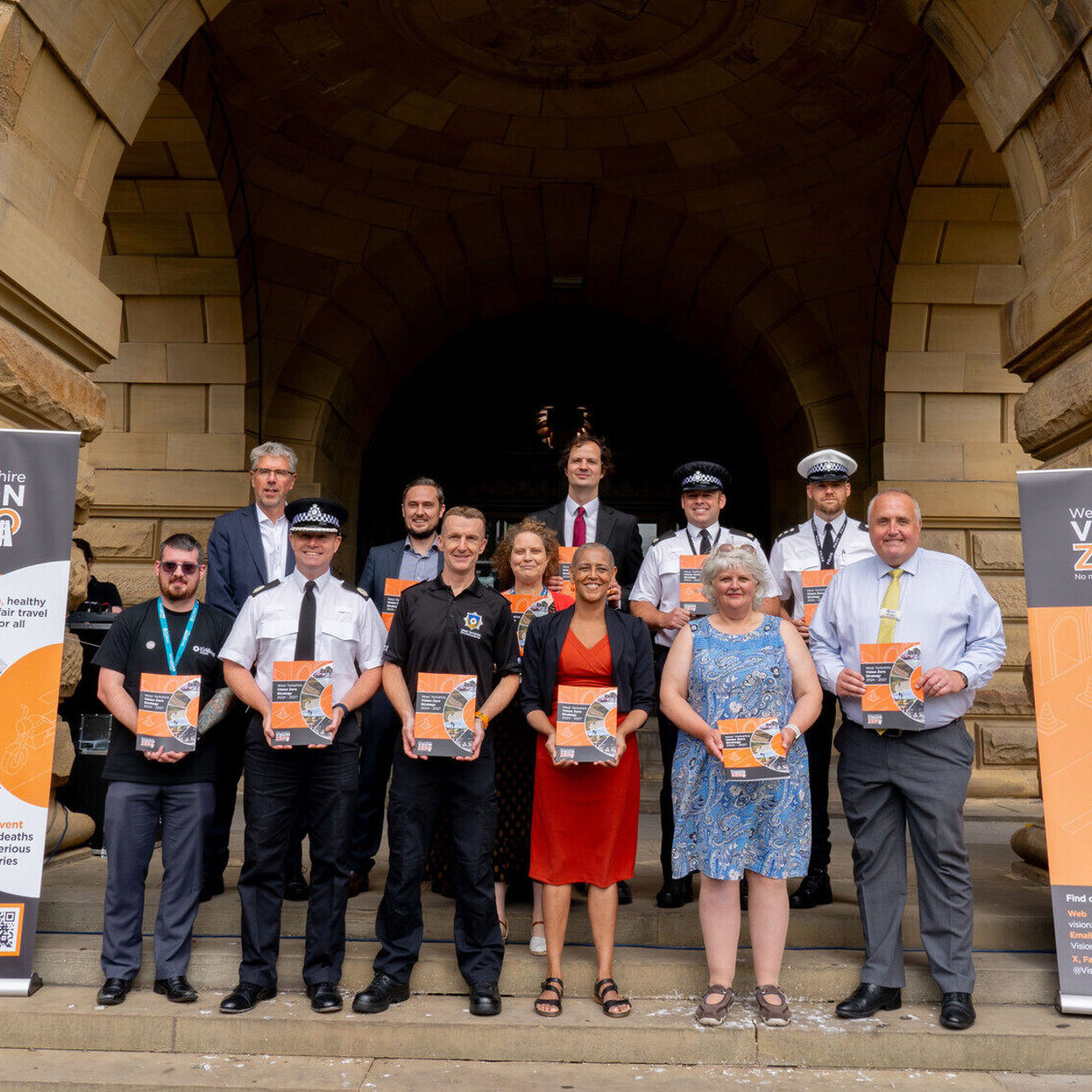 Vision Zero partners stand together at Vision Zero launch event