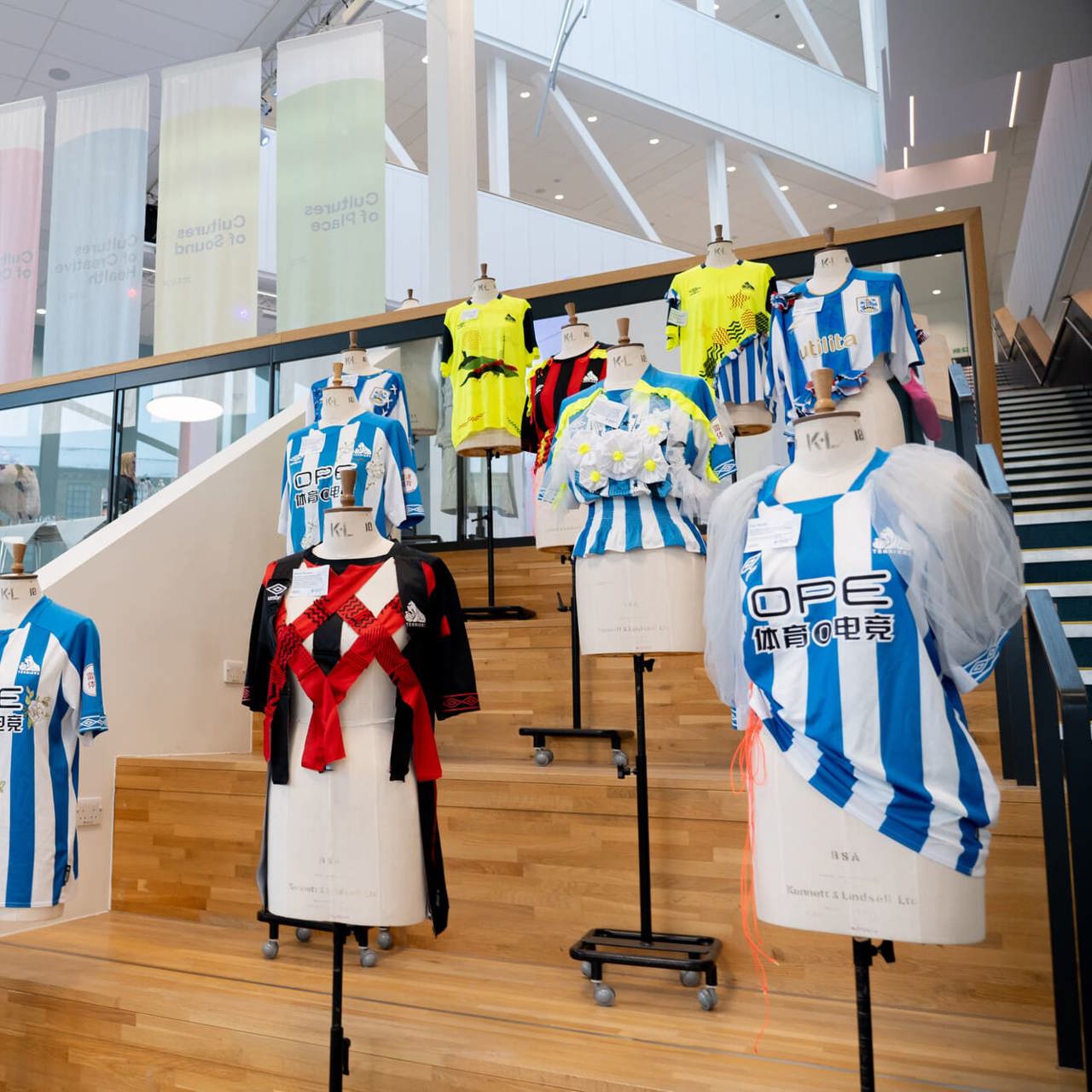 Textile Futures display at the University of Huddersfield Hepworth Building