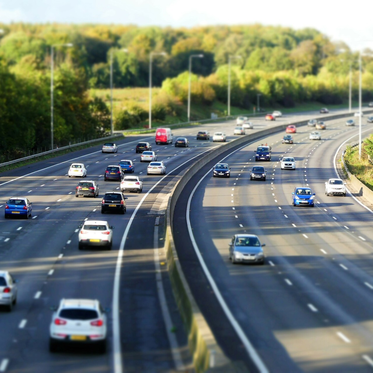 Cars driving on the motorway