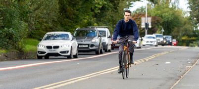 Man Cycling in Leeds 2023