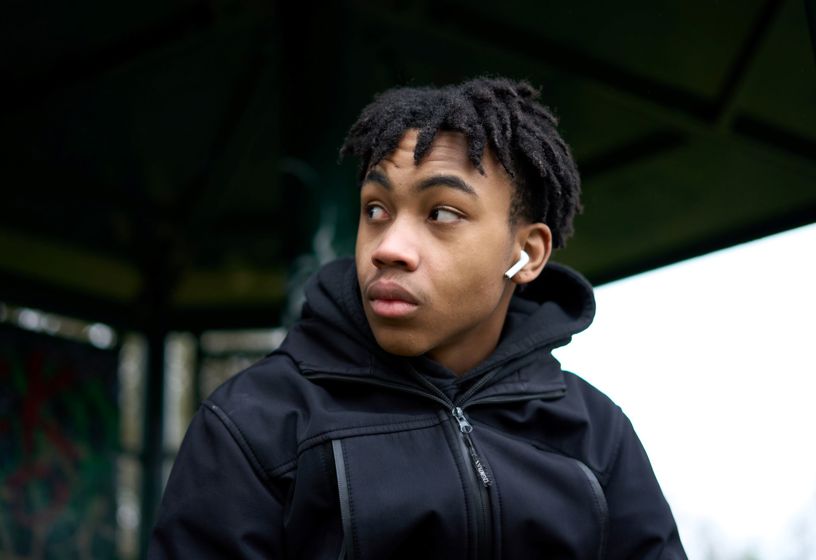 Behind the scenes photo of Caleb