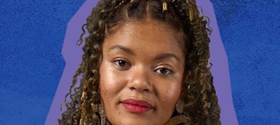 A young woman sat down