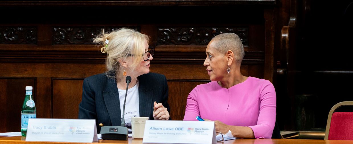 Alison Lowe and Tracy Brabin sitting on the police and crime panel