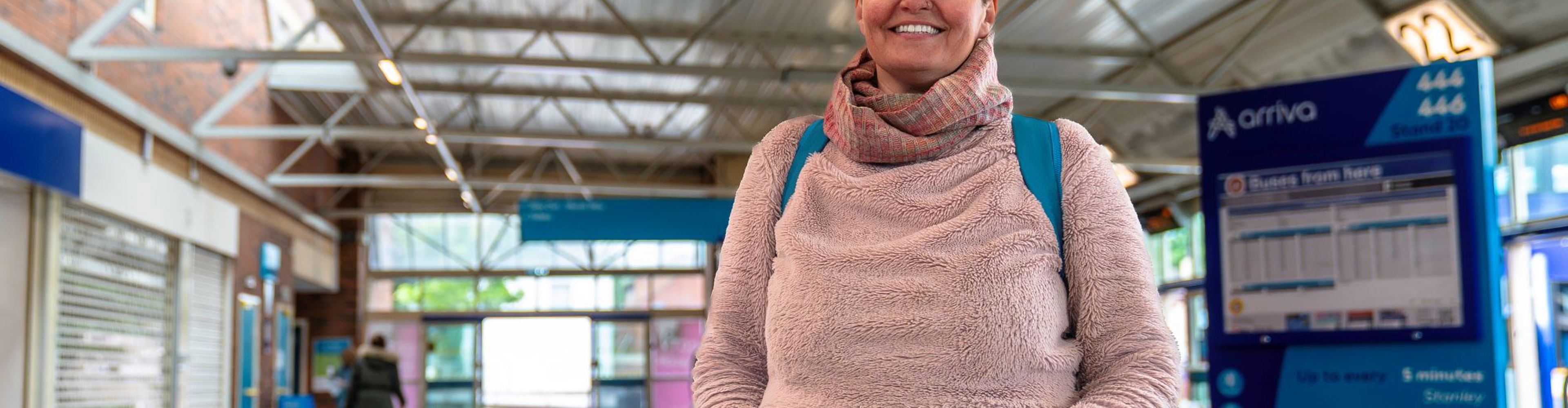 Rose stood in Wakefield bus station
