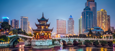 China city landscape at night