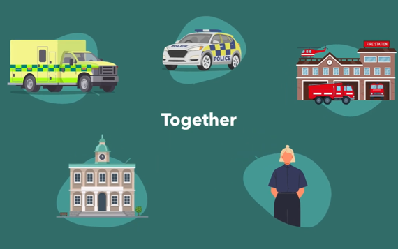 Illustration of different emergency services