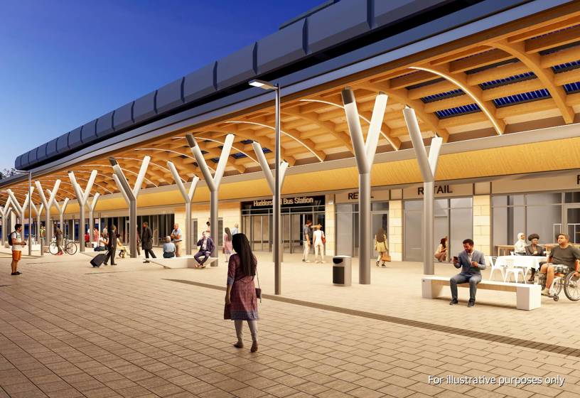An artist impression of the proposals for the upgraded Huddersfield bus station