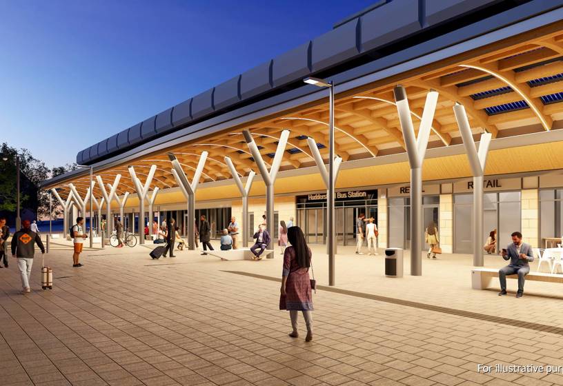 An artist impression of the proposals for the upgraded Huddersfield bus station