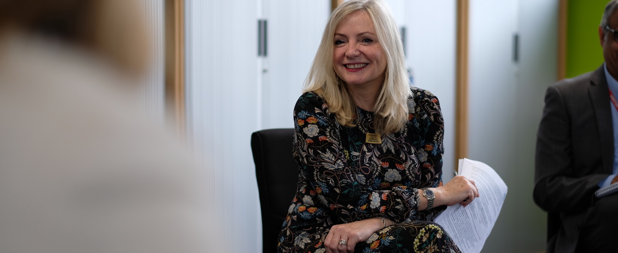 Tracy Brabin sitting in a chair