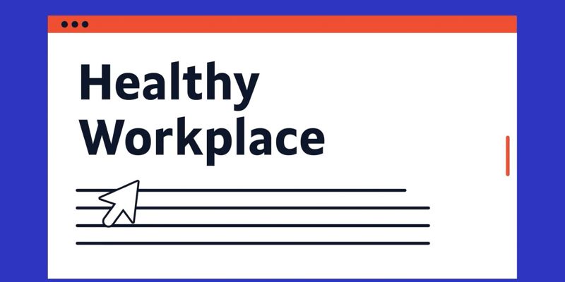 Thumbnail for the Health And Wellbeing At Work Animation, reads 